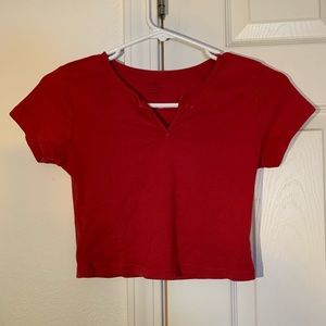 Brandy Melville Ashlyn red cropped t-shirt